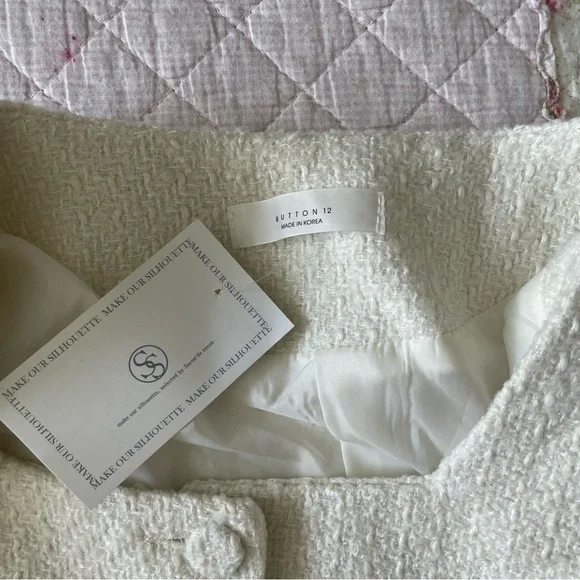 Creme boucle tweed two piece chic girly set - Picture 5 of 7